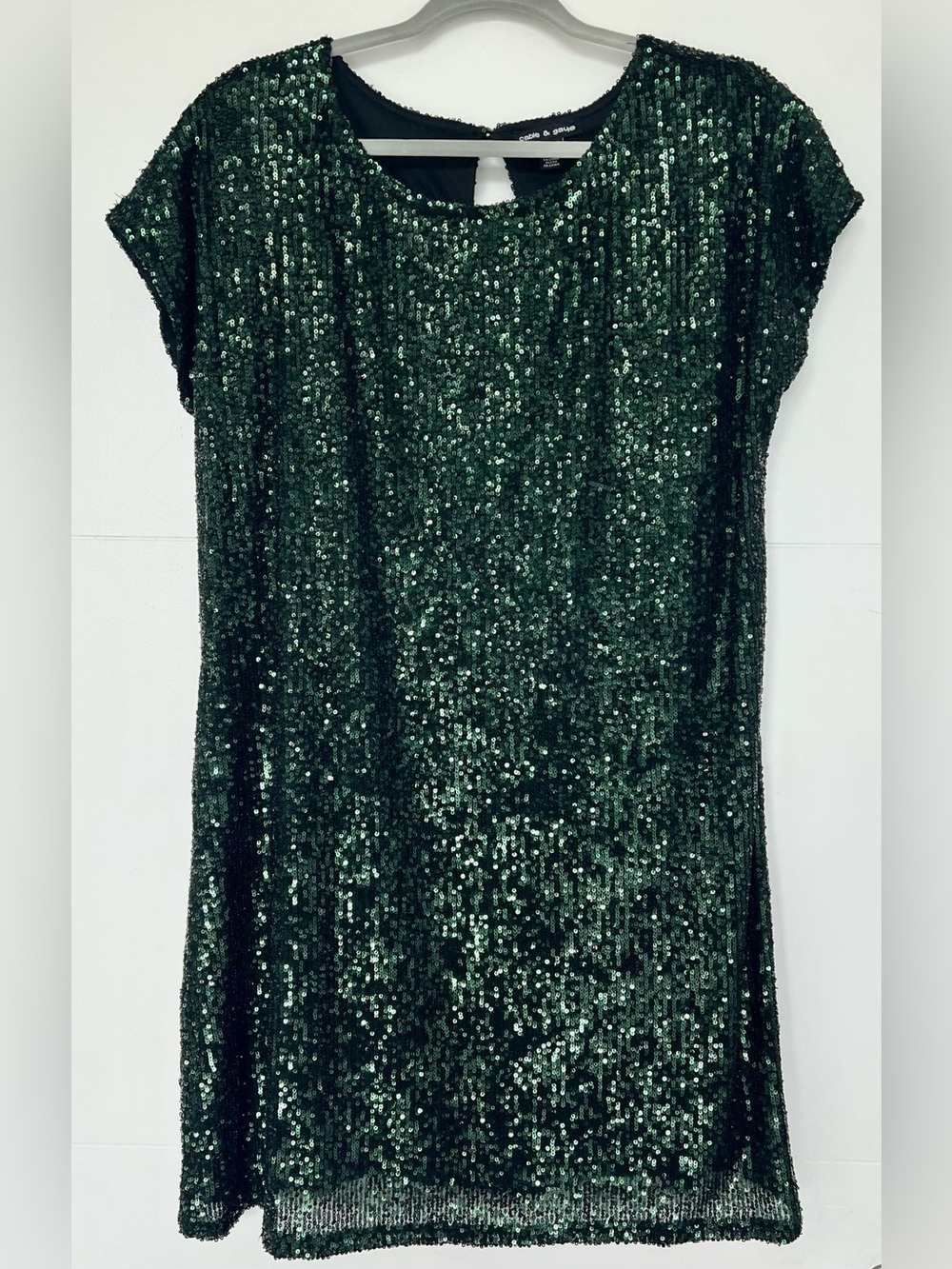 Cable & Gauge NWOT Emerald Green Sequin Shift Dress L